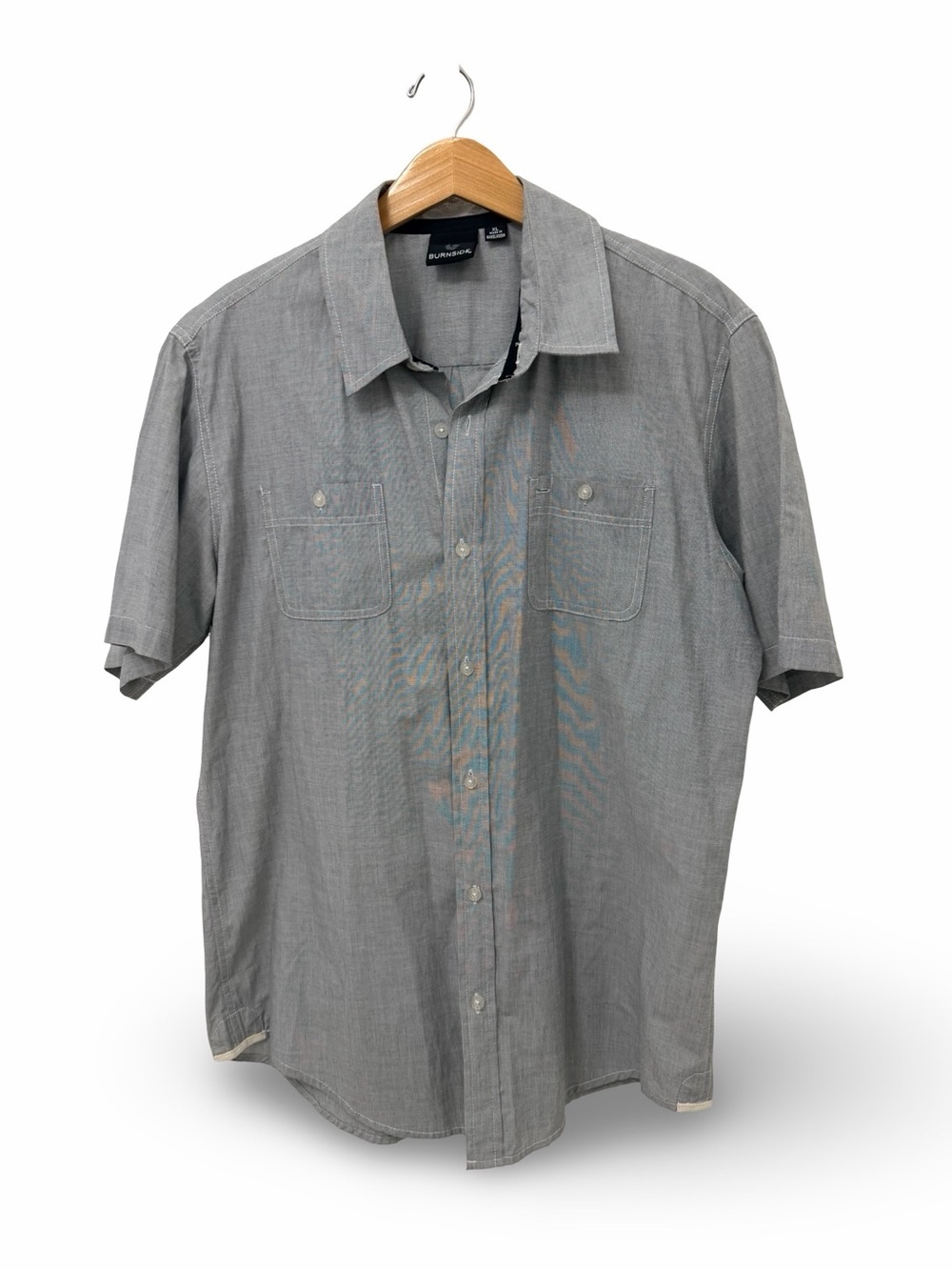 Burnside Gray Short-sleeve Button-down Shirt Size XL
